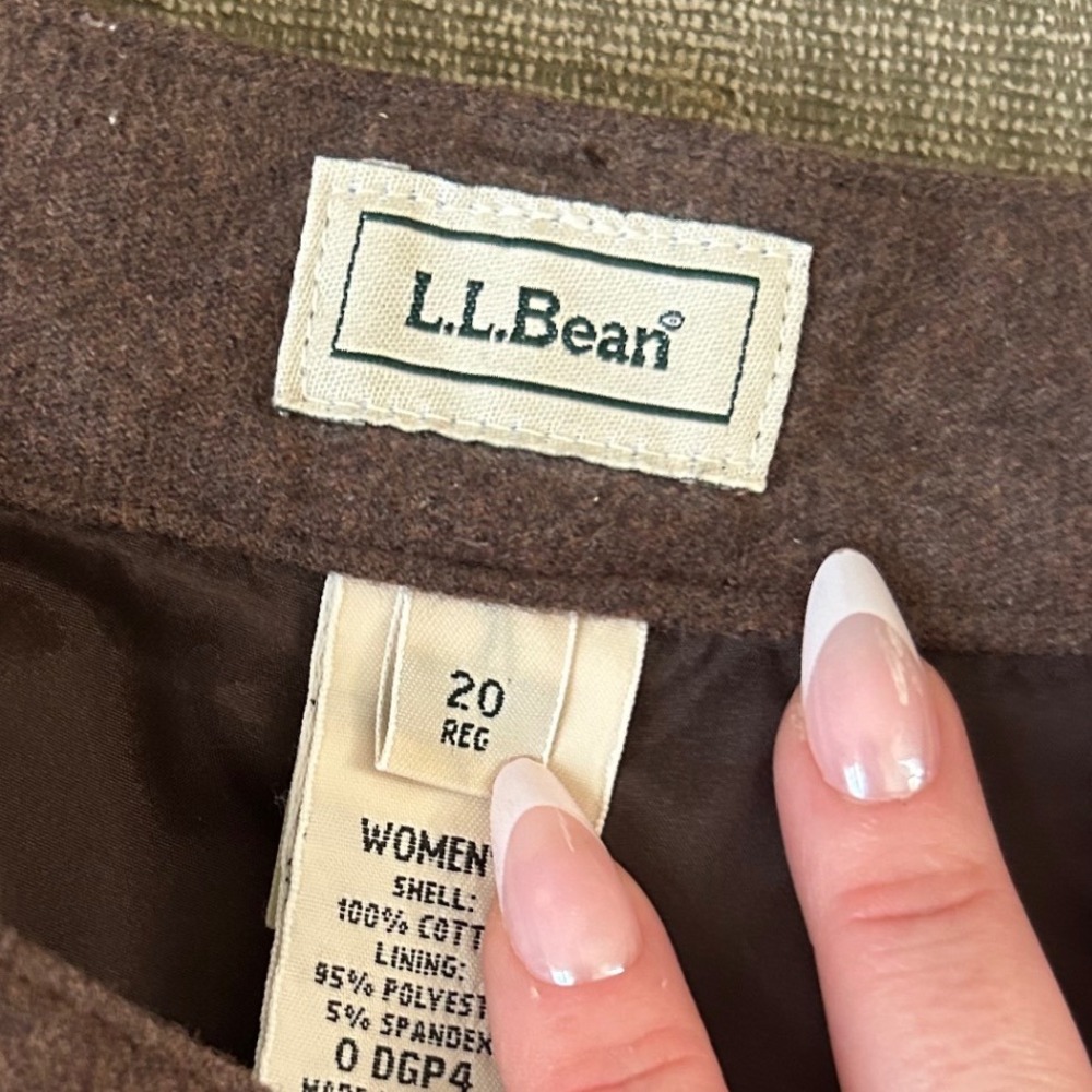 L.L.Bean Women's Cotton Blend Brown Trousers Regular Fit Size 20 Autumn - Picture 2 of 5